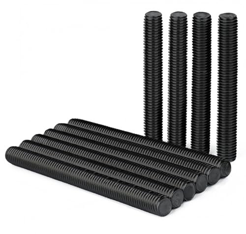 Drenky Tiges Filetées Noir M8 Tige Filetee et Vissée en Acier Inox A2 V2A Tige Vissée M8x100mm Filetage Complet DIN976 pour Mécanique & Bricolage, Lot de 10