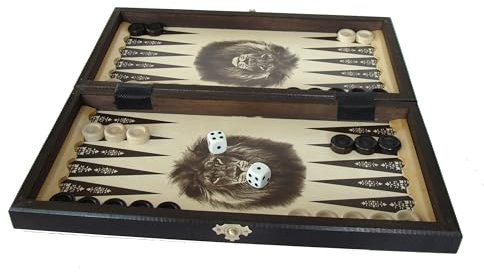 Abio Gioco di scacchi 3 in 1 da donna, backgammon, 35,5 x 35,5 cm, in legno, di alta qualità, pieghevole, gioco da tavolo per adulti, chess board 3 in 1, 35,5 x 35,5 cm, 143