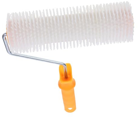 SHINEOFI Rodillo De Púas Autonivelante Para Pisos y Paredes Cepillo Antiespumante Reutilizable Mango Perforado Para Colgar Adecuado Para Cemento