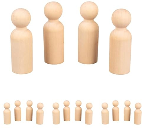 Rayher Figurenkegel Rohholz, FSC zertifiziert, 7,7 cm, 2,4 cm ø, 4 Stück, Holzkegel, Holzfiguren zum Bemalen, Krippenfiguren mini Holz, Spielfiguren Holz, 64536505, Natur (Packung mit 4)