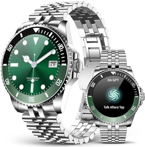 2026 DA GPT Smart Watch for Men with Bluetooth Call, Heart Rate, Blood Pressure, SpO2, Sleep Monitor, 107 Sports Modes, Waterproof Round Watch, 1.19-inch AMOLED Display, Compatible Android and iOS