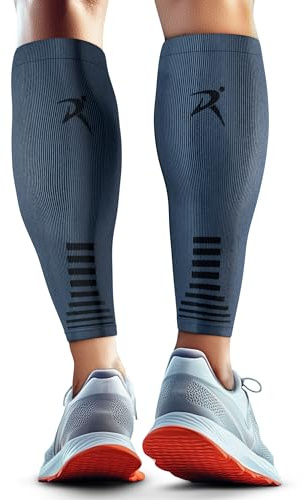 Rymora Calf Compression Sleeves for Men & Women (Ideal for Sports, Running, Shin Splints & More) (One Pair) (Charcoal Gray) (Medium) [M]