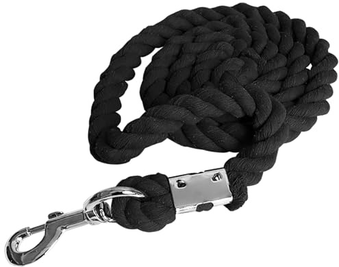 XuQiZZpp Corde tressée en coton pour cheval avec boucles pivotantes, rênes d'équitation, licol épais