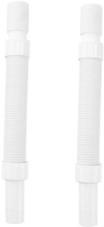 DECOMELODY 2 pièces Tuyau de Vidange Flexible PVC Rallonge Évacuation pour Évier Machine à Laver et Lavabo Lot de Plis et Étanche Adapté Cuisine et Salle de Bain