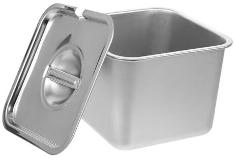 FUNOMOCYA Contenedor para Helado Acero Inoxidable con Tapa Hermética Caja Reutilizable para Congelador Almacenamiento Compacto y Portátil para Postres Caseros