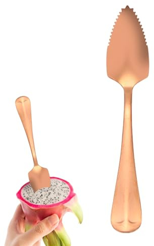 Cucchiaio per Kiwi - Utensile Seghettato Per Scavare,Cucchiaio da Tavola in Acciaio Inossidabile - Per Frutta Dessert Colazione Spuntino