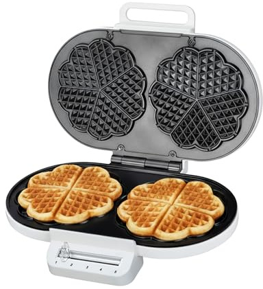 HEINNER HWF-F1200BK våffelmakare – 1 200 W, non-stick plattor, justerbar termostat, vertikalt förvaringssystem, svart – 3 års garanti (svart) (Veiß)