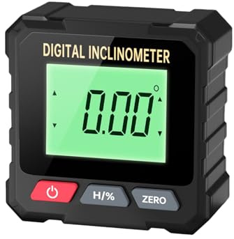Digitaler Winkelfinder, 4-seitiger magnetischer Winkelmesser mit Hintergrundbeleuchtung, magnetischer Winkelmesser, für Holzarbeiten, Bauarbeiten, Renovierung, Türinstallation