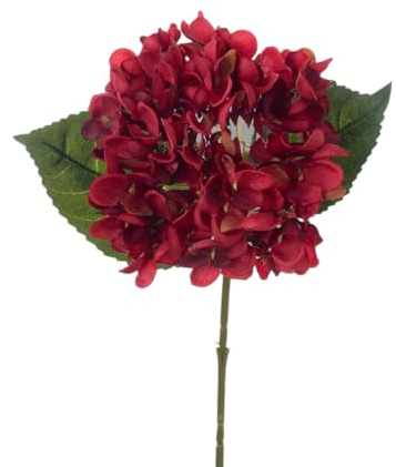 Vayliro Künstliche Blumen Hortensie Wie Echt Hortensienblüten Blumensträuße | Kunstblumen Realistische Hydrangea Blumen Hochzeitshortensien für Hochzeit Zuhause Party Tischdekoration,3 Bund,Weinrot