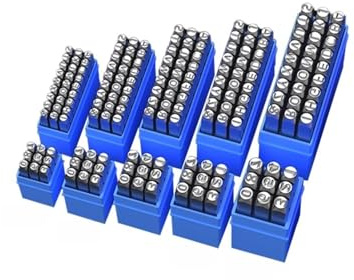 Schlagzahlen Buchstaben Set Stahlstanzer for Metallbuchstaben, Zahlen, Stempelset, Locher und Werkzeug, DIY, Holz, Gürtel, Lederhandwerk(8mm number)