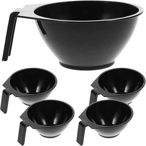 Scodella per Tinta Chioma Nera in Pp, 5 Pezzi per Salone Colore Casuale | Design Impilabile e Lavabile, Uso da Barber Shop, Stile Semplice Casuale, Kit per Tintura Chioma Professionale Colore Casuale