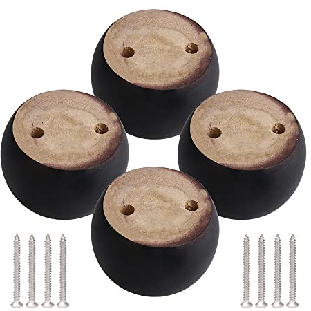 RDEXP Eucalyptus-Wood Möbel Schrank Beine Füße 100 kg Bearing Gewicht für Sofa Tisch Bett-Set rund 4 Stück