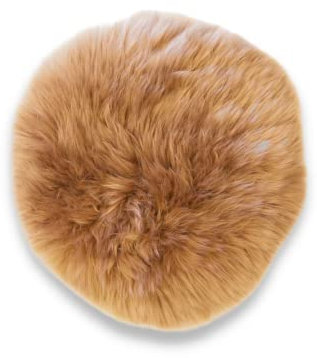 Leibersperger Lammfell Sitzkissen rund Ø 34cm – Echtes Merino Lammfell – rutschfest – Gemütlich und wärmend – Optischer Hingucker – Lange Haltbarkeit (Hellbraun)
