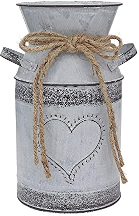 Fovasen Metal Vase for Flowers with Clean Liner,Small Flower Vase with Love-Shaped for Living Room Wedding Garden Office Christmas Decor - 7.5 H