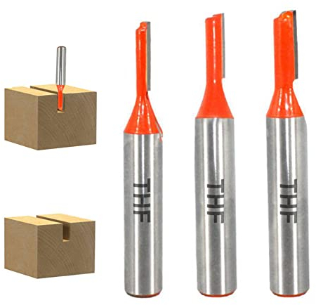 THF 8mm Schaft Nutfräser Holzfräser Fräser, 3 Stück Gerade Fräser Set Holz Fräser Router Bit - 3mm,4mm,5mm