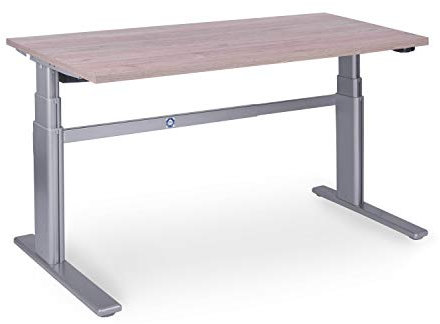 Dila GmbH Ergonomischer Schreibtisch 120 x 80 cm Eiche modern | elektrisch höhenverstellbar von 63-128 cm | Bürotisch Workstation Arbeitstisch Bürotisch Büromöbel Home-Office
