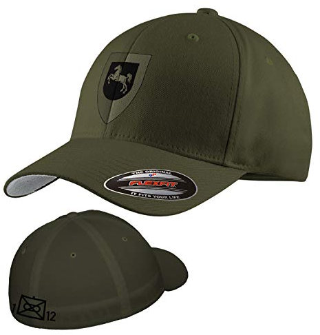Copytec Flexfit Kappe 1 Panzerdivison PzGrenBtl Bundeswehr Wappen Zeichen #36671, Farbe:Oliv, Flexfit Kappe:L/XL