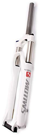 VPPV 26 Pollici MTB Forcelle Ammortizzate, Bicicletta Forcella da Ciclismo Sospensione Meccanica Tubo Dritto 1-1/8 Unisex Corsa 110mm Nero (Colore : White)
