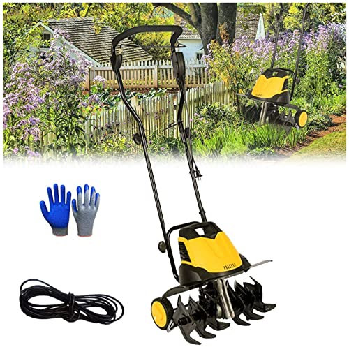 Garden Gear Motoculteur de jardin électrique, Cultivateur rotatif, 6 lames, profondeur de travail du sol 22 cm, largeur de charrue 45 cm, houe à moteur rotatif pliable, pour pelouse, potager (ra