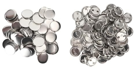 100er Set Blanko Pin Back Button, 37mm Runde Button Pin Badge Kit für Button Maker Machine mit Shells Back Cover und Clear Film
