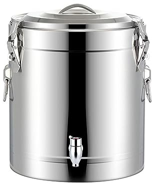 Calentadores de bebidas, dispensador de agua caliente aislado para té, urna de acero inoxidable para café, para té, termo, cubo de hielo,Plata,50L