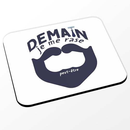 Fabulous Tappetino per mouse bianco – Domani mi rado (forse) Humour France – (dimensioni 24 x 20 cm)