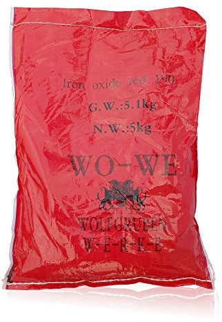 WO-WE Eisenoxid Pulver Pigmentpulver für Betonfarbe Lehm Keramik W120 Ziegelrot - 5KG