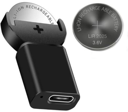 BenjiPower - Chargeur de Piles Bouton Rechargeable (Batterie) avec 1x LIR2025 (remplace CR2025) USB Type C