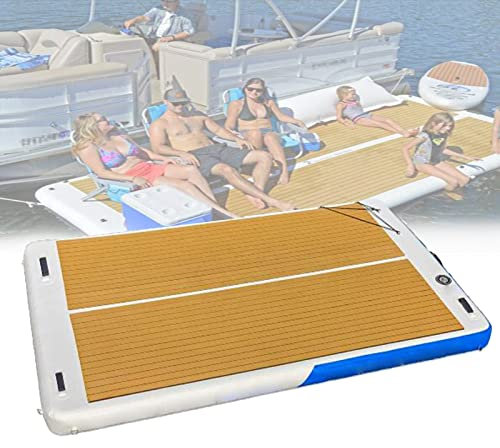 Zattera Galleggiante per Isola, Piscina Gonfiabile Galleggiante, Letto Galleggiante Gonfiabile per Acqua con Sedia a Sdraio Galleggiante da Spiaggia, 6,6 Piedi