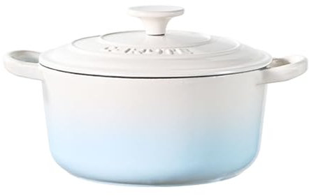 Enamel Pot cast Iron Pot Household stew Pot stew Pot Soup Pot Casserole Soup Pot stew Non-Stick Enamel Double-Ear Pot Induction Cooker Open fire Universal Enamel Soup Pot, stew Pot(22cm/8.7in,A)