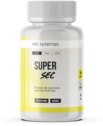 Super Sec - Bruleur de Graisse Puissant - Coupe faim Perte de Poids - 180 Gélules - YAM Nutrition