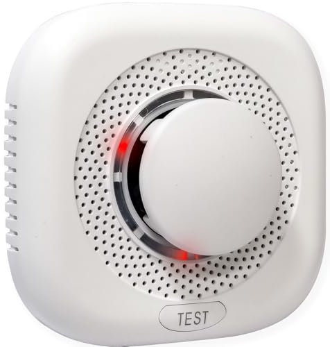 Smoke Alarms for Home, Smoke Alarm Optical Fire Alarms for Home with LED Indicator and 80dB Audible, Smoke Detector Supplied with Fixing Kit