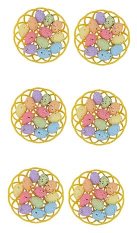 DIYEAH 6 Sets Easter Eggs Faux Speckled Eggs Plate Egg Holder Breakfast Board Pastel Speckled Eggs Egg Craft Polystyrene Egg Fake Eggs Egg Ornaments for Decorative Egg Foam
