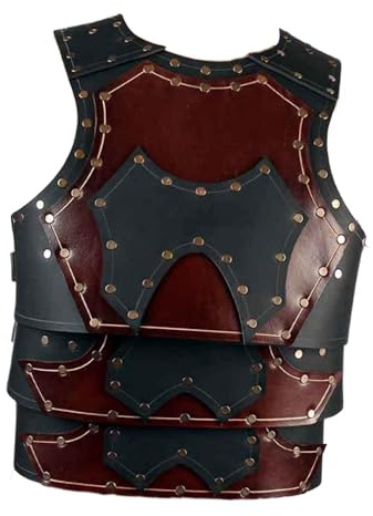 Fiocias Mittelalterliche Brustpanzer, Ritterkostüm, Samurai Rüstung, Westenrüstung für Cosplay Und Rollenspiele, Braun Schwarz