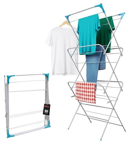 H-LINE 3 Tier Clothes Airer Laundry Drying Horse Rack Concertina Tower Indoor Outdoor