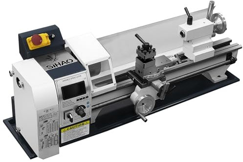 Furvveerr 1500W Torno de Metal de Precisión 220mm*500mm Velocidad Variable Continua 0-2500rpm Torno Metal,Con cepillo Mini Torno de Trabajo de Metal Torno de Metal Pequeño
