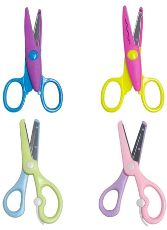 SGSCFG 4 Scherenstücke, Anti-Clip-Kinderschere, Kleine Plastikschere, DIY-Kunsthandwerkswerkzeuge.