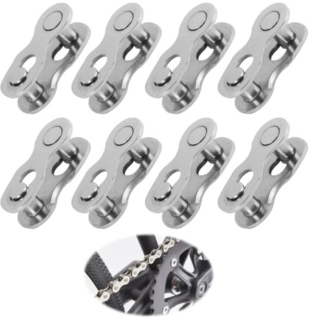 8 Pairs Bicycle Missing Link, for 6 7 8 Speed Chains, Reusable Stainless Steel Bicycle Chain Quick Connector Link for Mountain and Road Bikes, Easy Install and Remove Tool-Free Chain Link