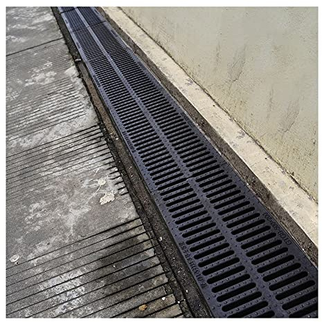 Grille de vidange linéaire d'extérieur – Grille de drainage en résine plastique pour allée, pelouse et sol – Plaque de rechange pour puits d'eau de pluie