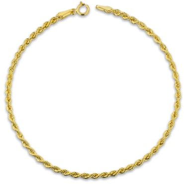 LAMUR Armband damen gold, Armband aus 585er-Gold, Modernes Goldarmband für Damen, Damenschmuck (Kordel-Armband, 17 cm)