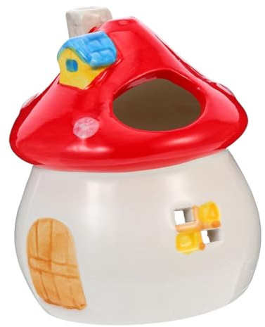 DECOMELODY Keramikversteck für Hamster Igelzubehör Kühlendes Hamsterhaus Meerschweinchenhaus Hamsterhütte Versteck für Hamster Igelhaus Igelversteck zum Einkuscheln und Nickerchen Machen