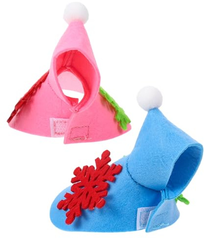 Hohopeti 2pcs Christmas Bird Clothes for Cockatiels and Parakeets Warm Felt Winter Cloak with Snowflake Design Parrot Apparel for Outdoor Cold Weather Protection
