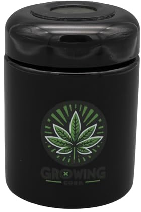 Cannabis Härtungsglas Humidor inkl. Hygrometer 250ml, Luftfeuchtigkeits- und Temperatursensor mittels Hygrometer aus hochwertigem Violettglas