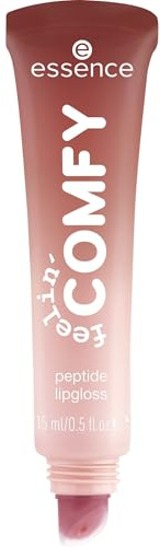 essence feelin' comfy peptide lipgloss, Nr. 02, Rot, pflegend, natürlich, vegan, ohne Parabene, ohne Mikroplastikpartikel, Nanopartikel frei, 1er Pack (15ml)