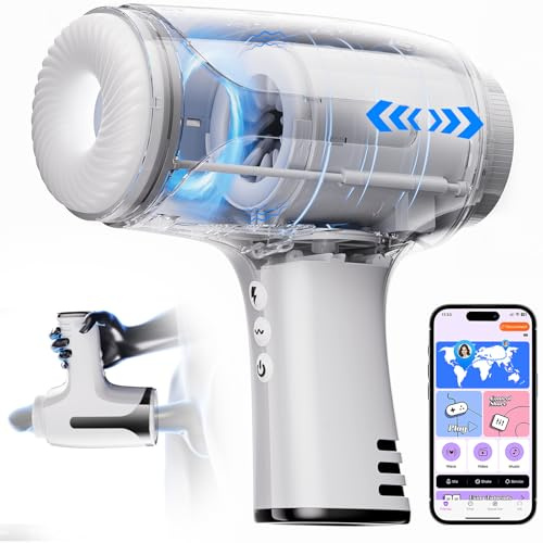 Male Masturbator Sex Toys for Men - Dual Open-Ended Male Masterbator Stroker with APP Control, 4 Thrusting & Vibrating Modes Sex Blowjob Pussy Pocket Penis Vibrator, Adult Sex Toys & Games for Men