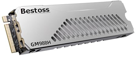 M.2 NVMe SSD 2 To avec dissipateur thermique esthétique double surface, jusqu'à 7 300 Mo/s, cache SLC et HMB, extension de stockage PS5, conçu pour les joueurs, les éditeurs et les créateurs d'IA