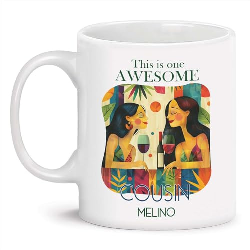 Tekoppar med handtag porslinsmugg hyllning till kusiner och kusiner, och särskilt till roliga storkusiner kaffekoppar för att dekorera kollega dam 330 ml