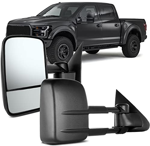 OCPTY Towing Mirror, Power Towing Mirror For 1997-2003 For Ford For F150 1997-1999 For Ford For F250 2004 For Ford For F150 Heritage With Black Housing