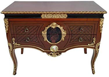 Antik Lüllmann Louis XIV. Louises - Cómoda (114 cm), Mueble Diseño Barroco, Color Nogal y Dorado