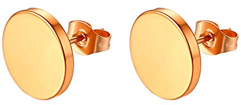 Flongo Ohrringe Edelstahl Unisex Ohrringe für Herren und Damen fake plug Ohrstecker in Mode 3-14mm Größe Ohrschmuck schwarz silber golden fake tunnel Ohrstecker hübsche minimalistische Ohrringe